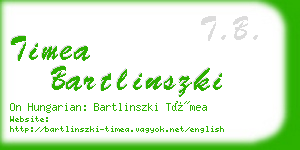 timea bartlinszki business card